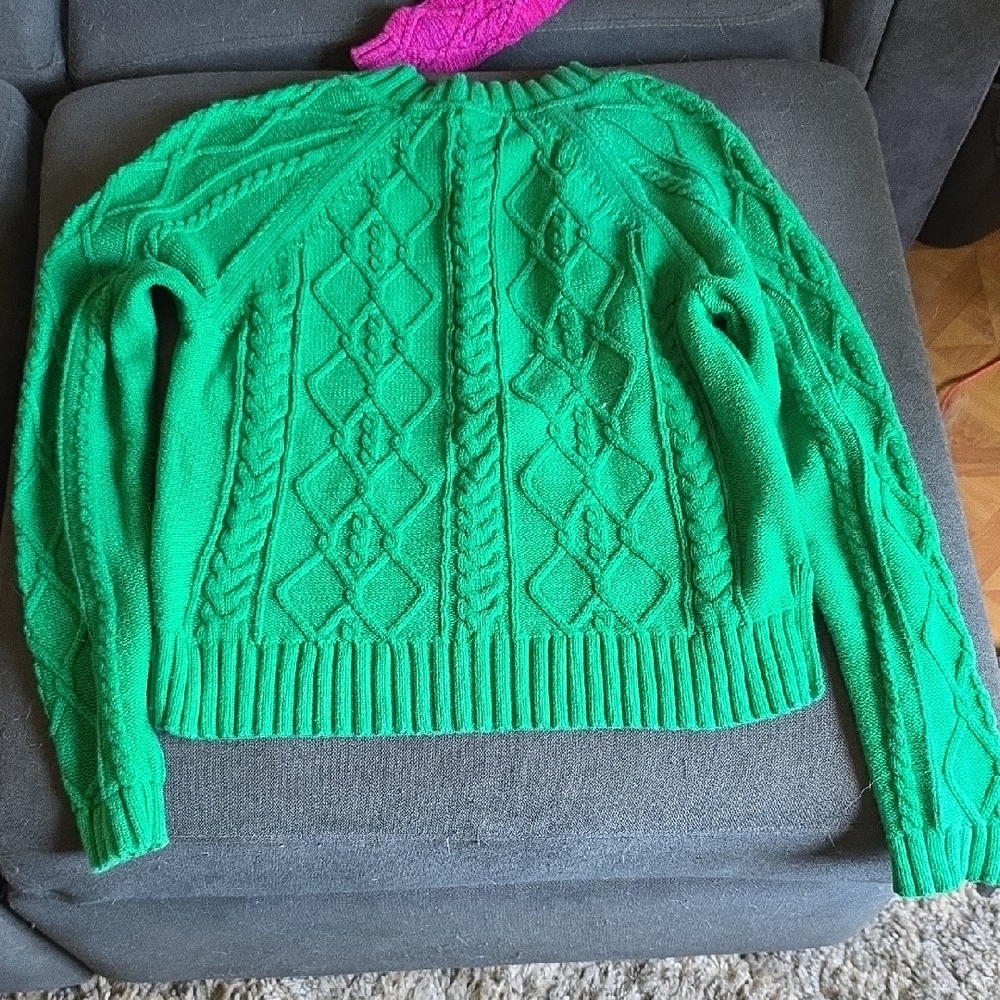 Green Cable Knit Sweater